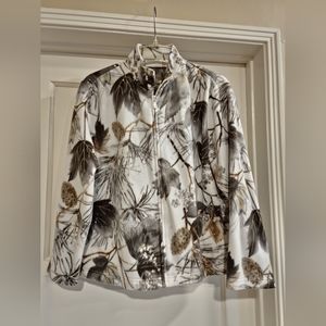 ALFRED DUNNER Fleece Jacket Sweatwe With Rhinestones